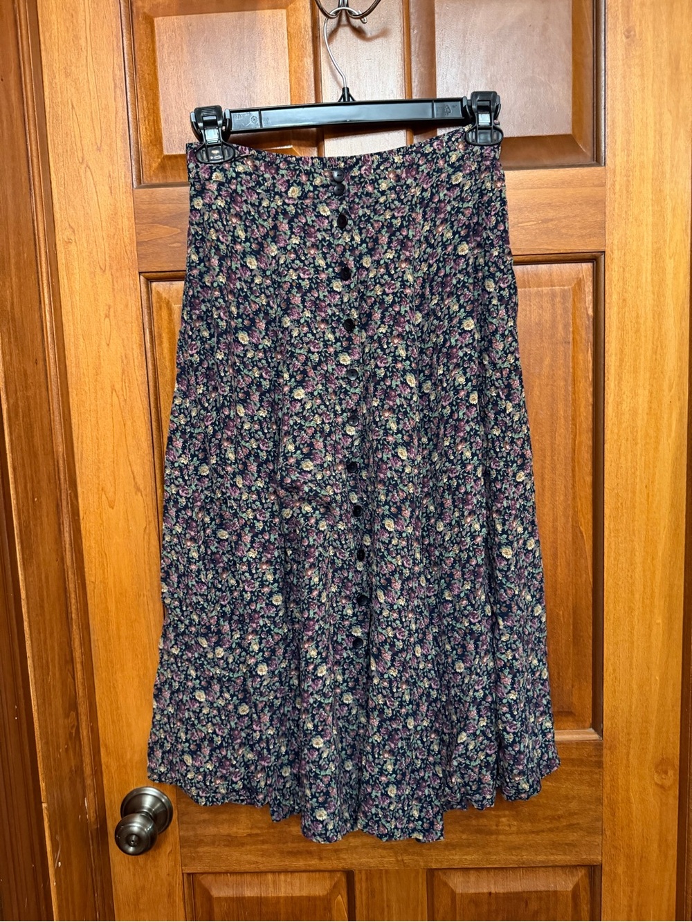 Compagnie International Express Women’s L Floral Pull On Midi Skirt Rayon
